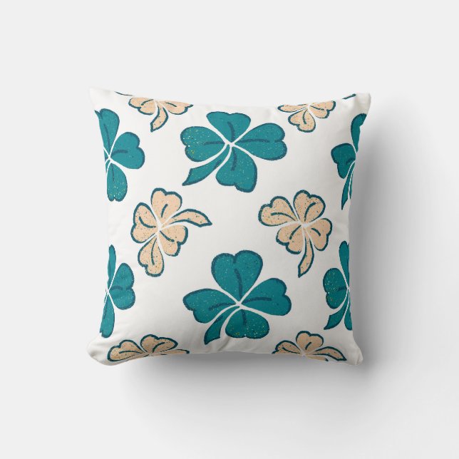 Coussin Saint Patrick`s day Clover Shamrock Dessin Motif (Recto)