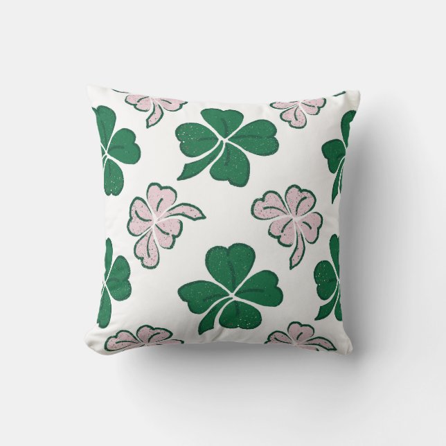 Coussin Saint Patrick`s day Clover Shamrock Dessin Motif (Recto)