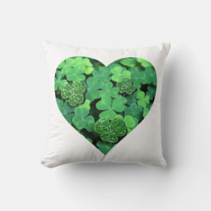 Coussin Saint-Patties Day, shamrock vert, Coeurs irlandais