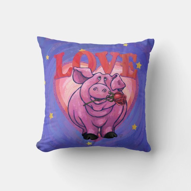 Coussin Saint Valentin au cochon (Recto)