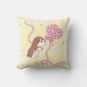 Coussin Saint Valentin : Beagle & Lollipop