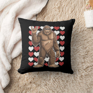 Coussin Saint-Valentin Bigfoot Cœurs Drôles d'amour Sasqua