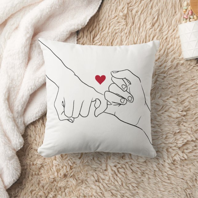 Coussin Saint Valentin cadeau Pinky Promise Couple (Couverture)