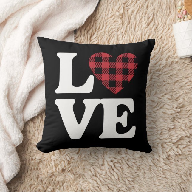 Coussin Saint-Valentin Cœur Carreaux Amour  (Couverture)