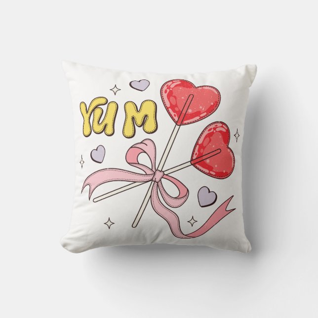 Coussin Saint Valentin Coeur Lollipop (Recto)