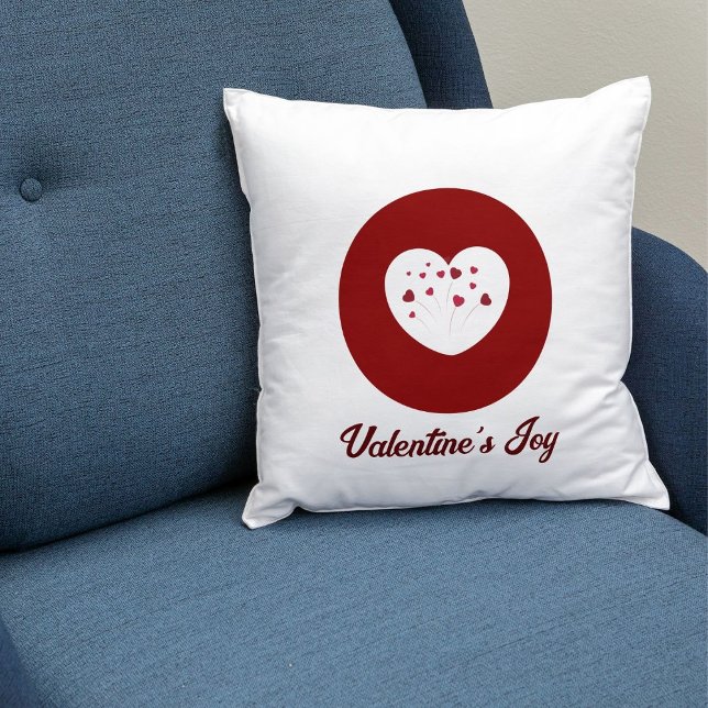 Coussin Saint-Valentin Cœur Rouge Écriture Moderne Personn (Créateur téléchargé)