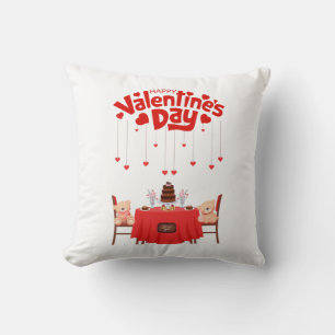 Coussin Saint Valentin Coeurs mignons Sucres Nounours