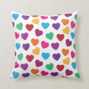 Coussin Saint-Valentin colorée de motif de coeur d'amour