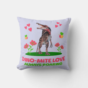Coussin Saint-Valentin de dinosaure mignon pour les enfant