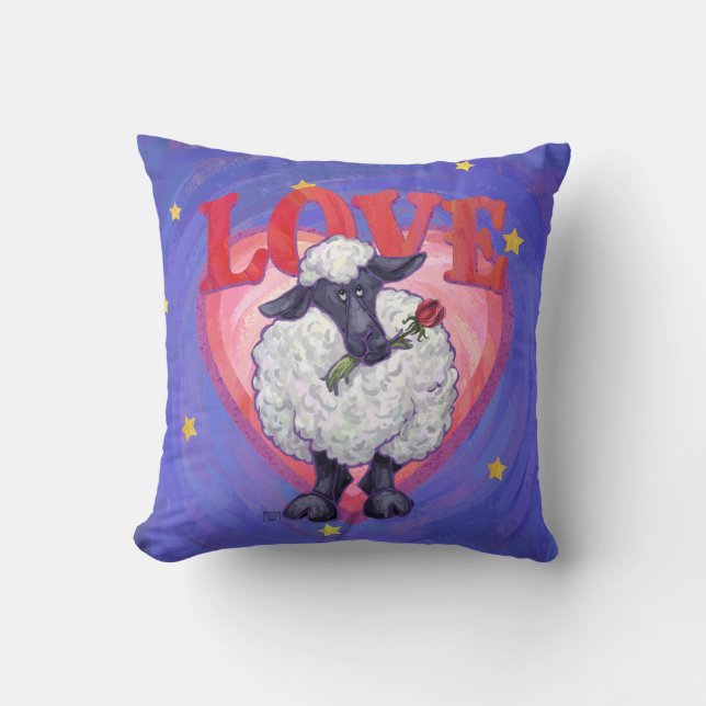 Coussin Saint-Valentin de moutons (Recto)