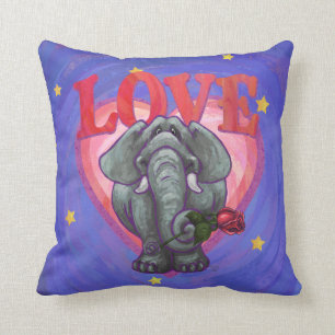 Coussin Saint-Valentin d'éléphant