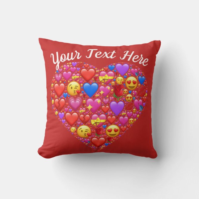 Coussin Saint Valentin Emoji Love Modèle Custom (Recto)