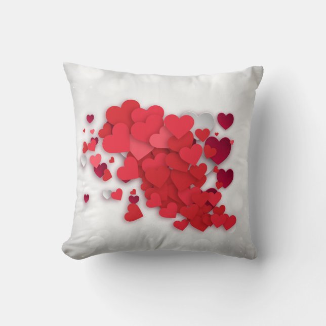 Coussin Saint-Valentin - groupe de coeur (Recto)