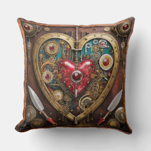 Coussin Saint-Valentin Guerrier Steampunk Rubis Et Poignar