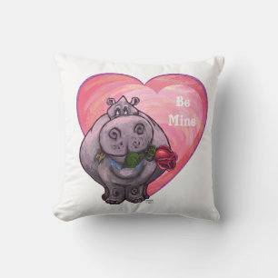 Coussin Saint-Valentin Hippopotame