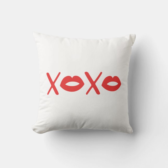 Coussin Saint Valentin Lèvres XOXO (Recto)
