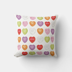 Coussin Saint-Valentin Mignonne Coeur Candy Sayings