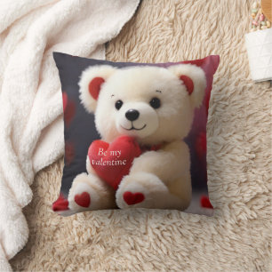 Coussin Saint-Valentin Ours en peluche (rouge)