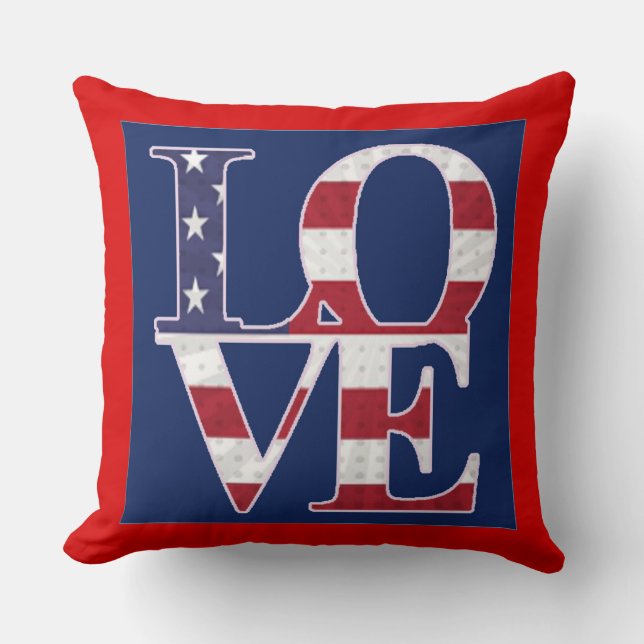 Coussin Saint-Valentin patriotique (Recto)