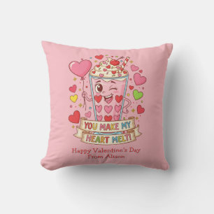Coussin Saint-Valentin Personnalisé Milkshake Mignon