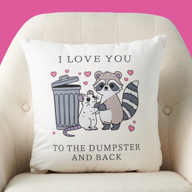 Coussin Saint-Valentin Raton Laveur Drôle (Funny Raccoon Valentines Day Throw Pillow
)