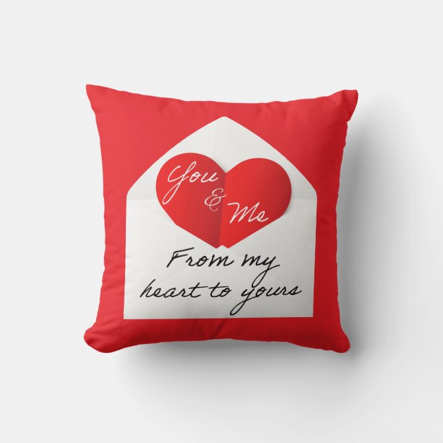 Coussin Saint-Valentin romantique (Recto)