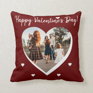 Coussin Saint Valentin`s day Heart Family Photo Script
