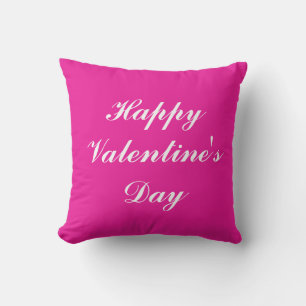 Coussin Saint Valentin Script romantique Hot Pink mignonne