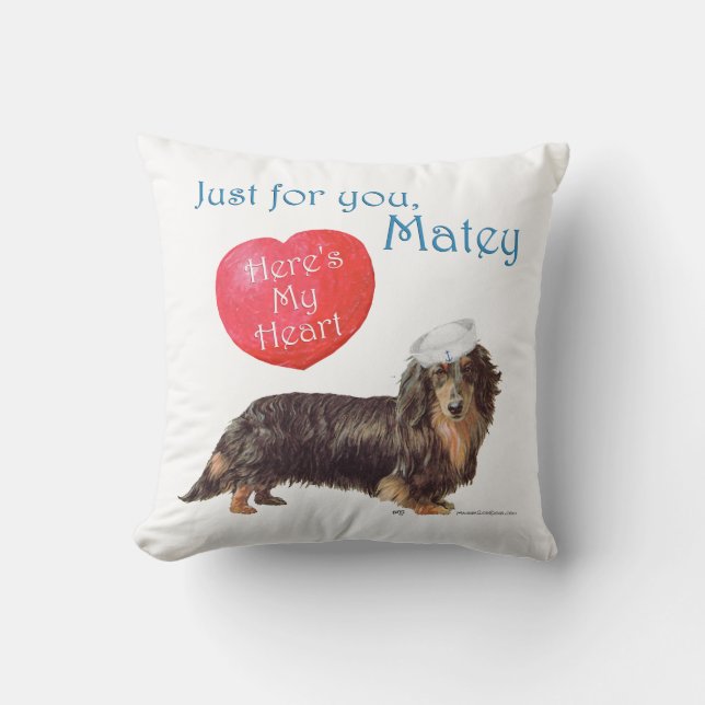 Coussin Saint-Valentin teckel (Recto)