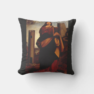 Coussin Sainte-Barbe Icône Sacrée Art Graphique