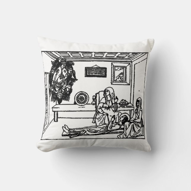 Coussin Sainte Fina fille chrétienne italienne (Recto)