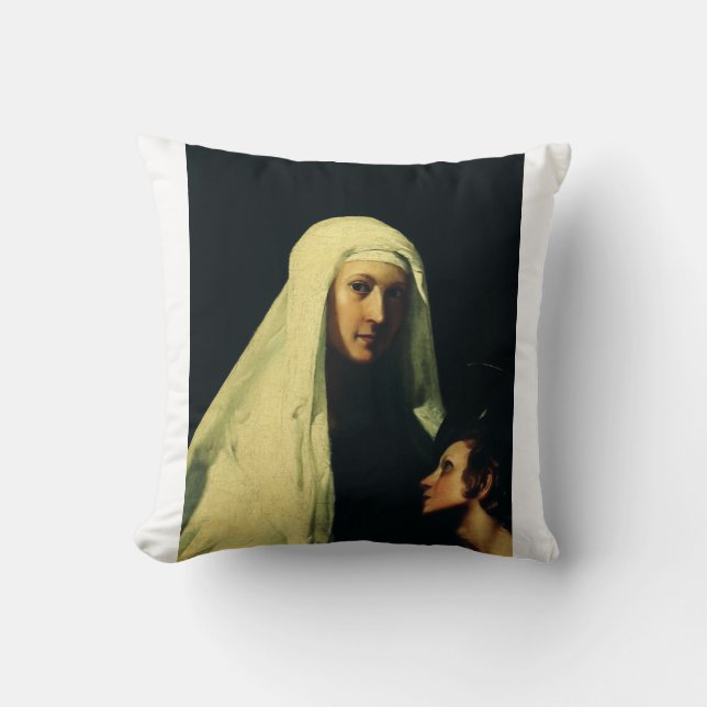 Coussin Sainte Françoise de Rome Ange Gardien Beaux-Arts (Recto)