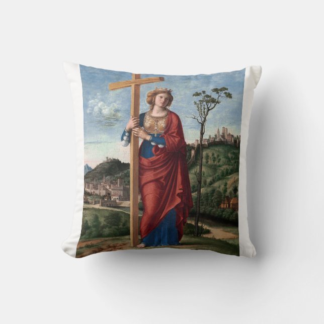 Coussin Sainte Hélène avec la Vraie Croix Art sacré (Recto)