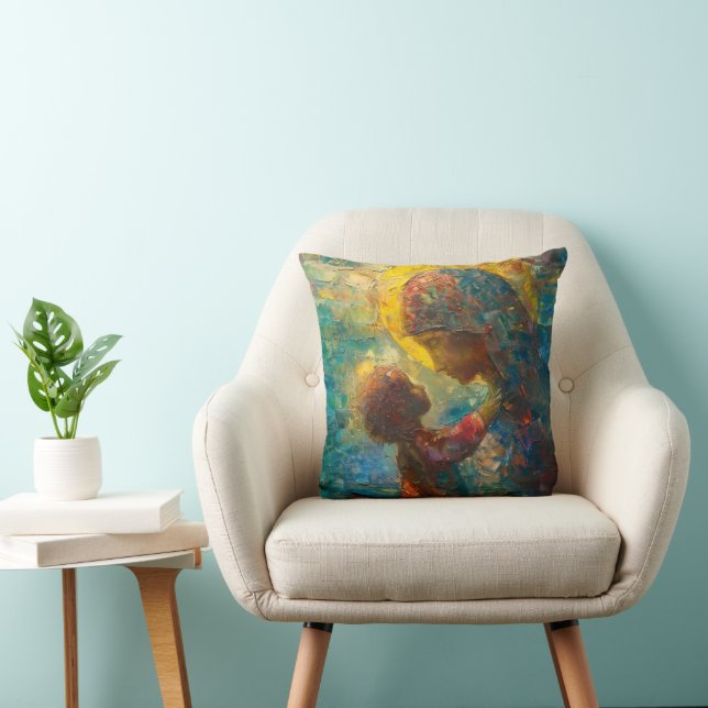 Coussin Sainte Marie et Jésus Expressionnisme (Chaise)