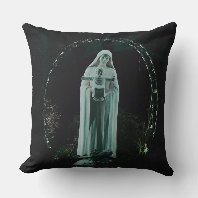 Coussin Sainte Mère Marie et Bébé Jésus chrétien (Recto)