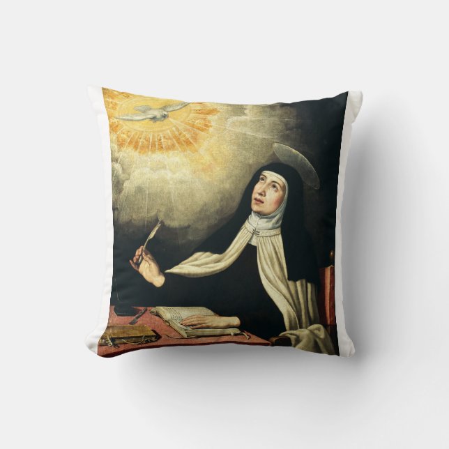 Coussin Sainte Thérèse d'Avila Mystique du Feu Art (Recto)