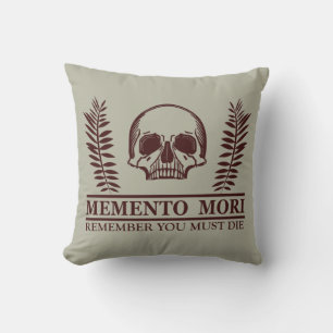 Coussin Saisir le jour Memento Mori crâne