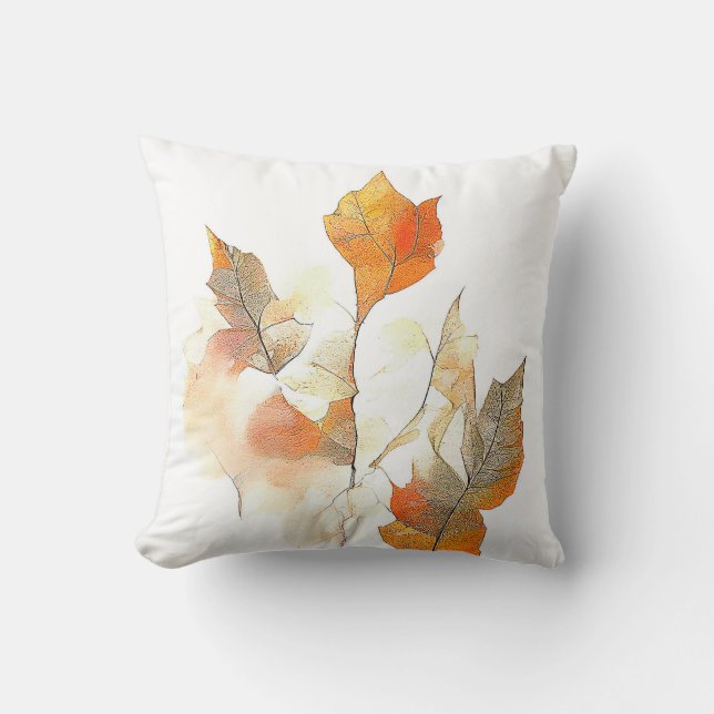 Coussin Saison d'automne de la feuille Nature aquarelle pe (Recto)