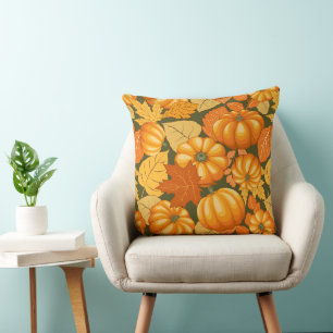Coussin Saison d'automne Halloween Citrouille Motif
