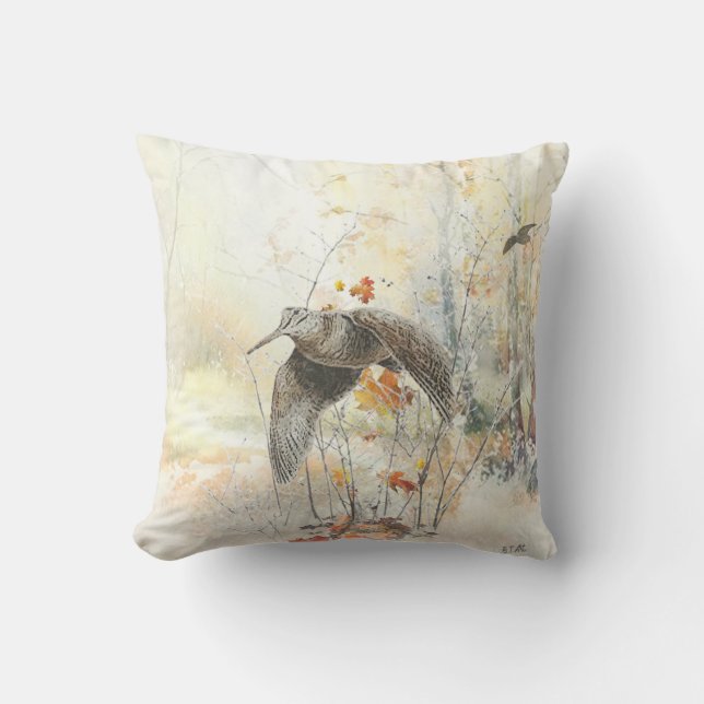 Coussin Saison de chasse à la bécasse (Recto)