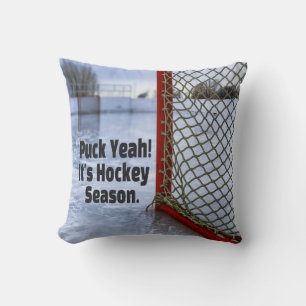 Coussin Saison de hockey glace froid drôle Humour canard