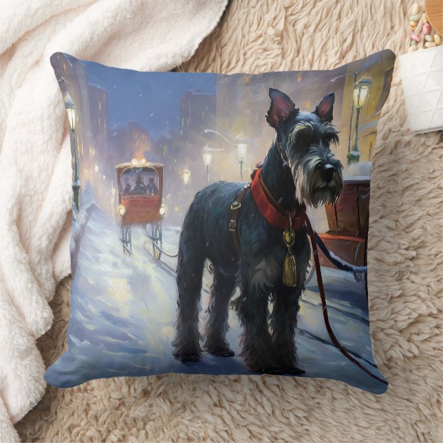 Coussin Saison de Noël des Schnauzer miniatures (Couverture)