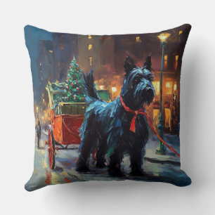 Coussin Saison de Noël du Terrier écossais