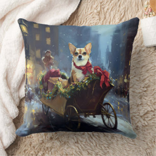 Coussin saison des fêtes de Noël de chihuahua