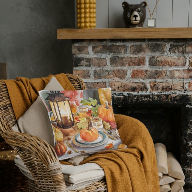 Coussin Saison douillette de Gratitude Chaleureuse Lantern (Créateur téléchargé)