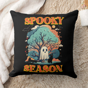 Coussin Saison éffrayante Fantôme et Chat noir Halloween C