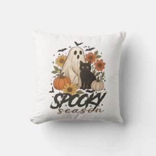 Coussin Saison effrayante Fantôme Rétro Floral effrayant H