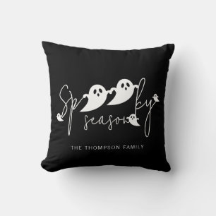 Coussin Saison Effrayante Fantômes Blancs Nom de Famille H