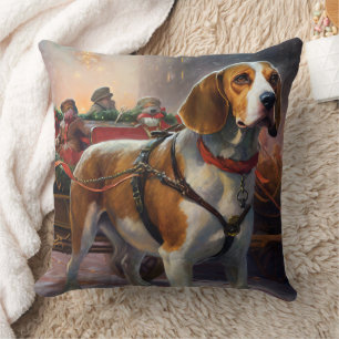 Coussin Saison festive de Noël beagle