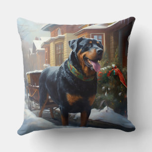 Coussin Saison festive de Noël de Rottweiler